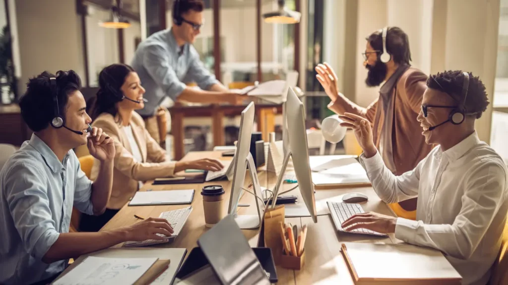 Representation of balancing automation and empathy in sales, with AI handling data-driven tasks alongside personalized, human-like communication